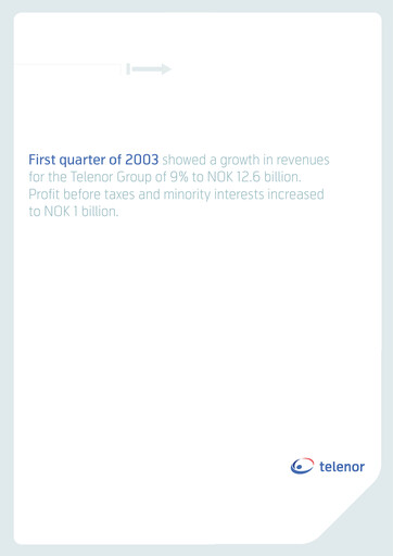 Thumbnail Telenor Quarterly Report 2003-q1