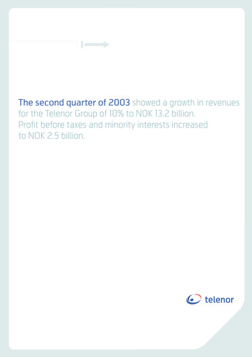 Thumbnail Telenor Quarterly Report 2003-q2
