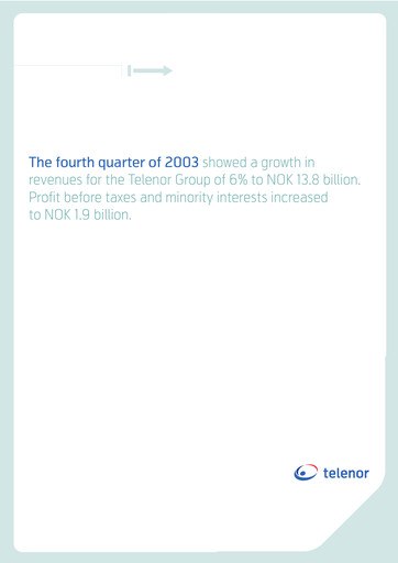 Thumbnail Telenor Quarterly Report 2003-q4