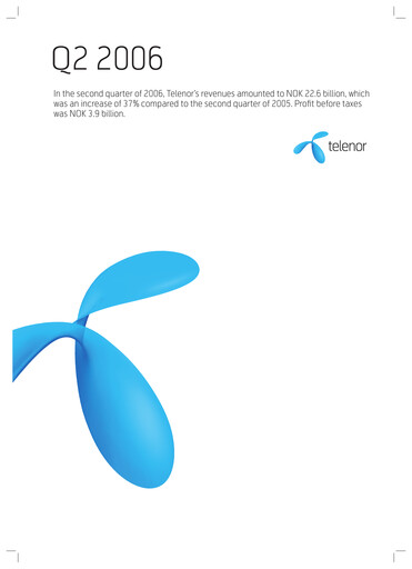 Thumbnail Telenor Quarterly Report 2006-q2