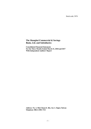 Thumbnail Shanghai Commercial and Savings Bank Quarterly Report 2018-q1