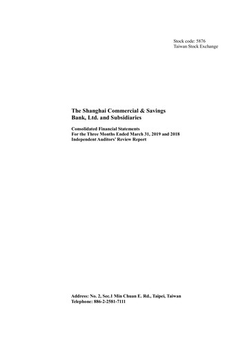 Thumbnail Shanghai Commercial and Savings Bank Quarterly Report 2019-q1