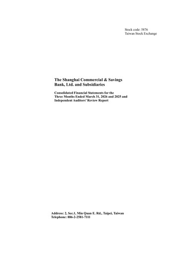 Thumbnail Shanghai Commercial and Savings Bank Quarterly Report 2026-q1