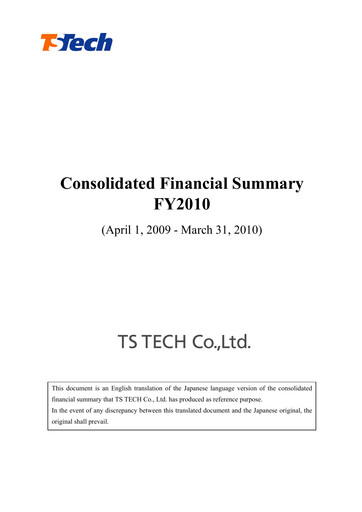 Thumbnail TS TECH Financial Statement fy2010