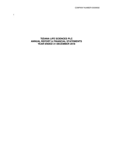 Thumbnail Tiziana Life Sciences Annual Report 2018