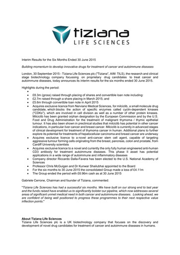 Thumbnail Tiziana Life Sciences Financial Statement 2015-h1