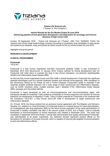 Thumbnail Tiziana Life Sciences Financial Statement 2019-h1