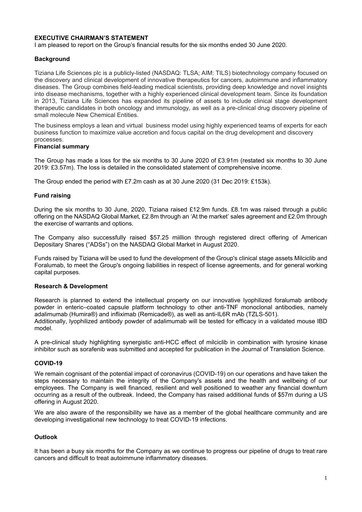 Thumbnail Tiziana Life Sciences Financial Statement 2020-h1