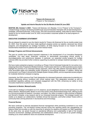 Thumbnail Tiziana Life Sciences Financial Statement 2025-h1