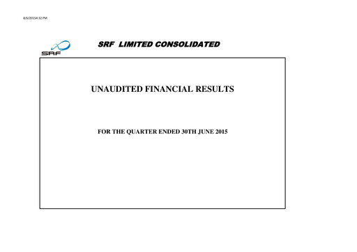 Thumbnail SRF Limited Quarterly Report 2015-q1