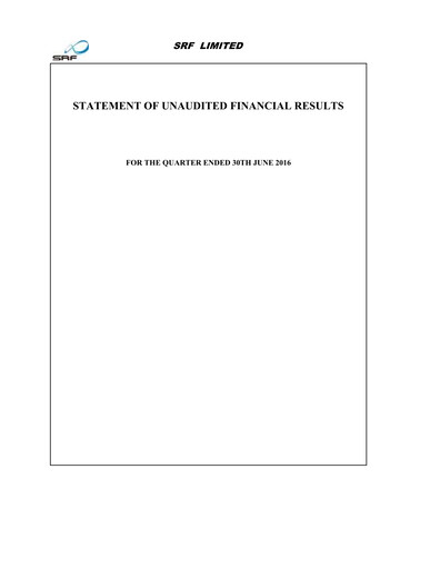Thumbnail SRF Limited Quarterly Report 2016-q1