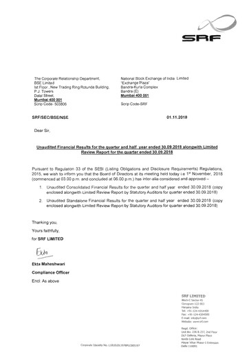 Thumbnail SRF Limited Quarterly Report 2018-q2