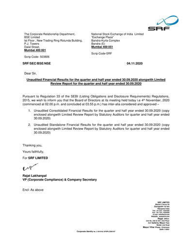 Thumbnail SRF Limited Quarterly Report 2020-q2