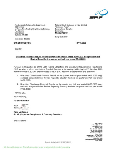 Thumbnail SRF Limited Quarterly Report 2023-q2