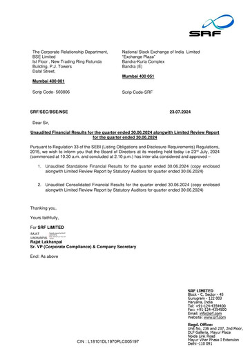 Thumbnail SRF Limited Quarterly Report 2024-q1