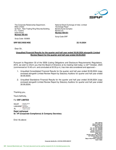 Thumbnail SRF Limited Quarterly Report 2024-q2