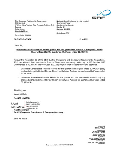 Thumbnail SRF Limited Quarterly Report 2025-q2