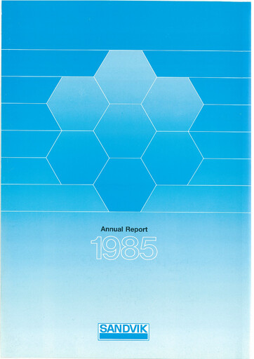 Miniature Sandvik Rapport annuel 1985