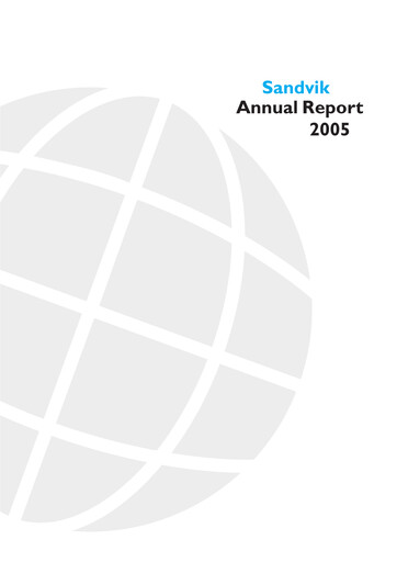Miniature Sandvik Rapport annuel 2005