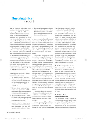 Thumbnail Sandvik Sustainability Report 2007