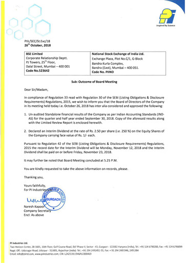 Thumbnail PI Industries Quarterly Report 2018-q3