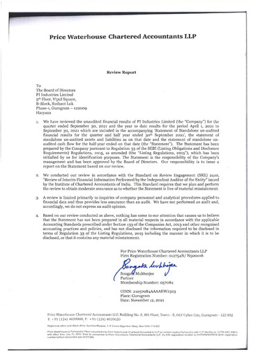 Thumbnail PI Industries Quarterly Report 2021-q3