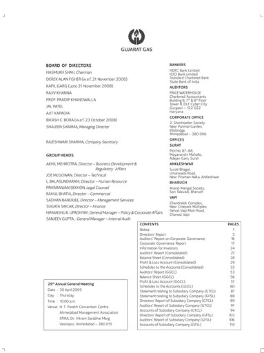 Thumbnail Gujarat Gas
 Annual Report 2008