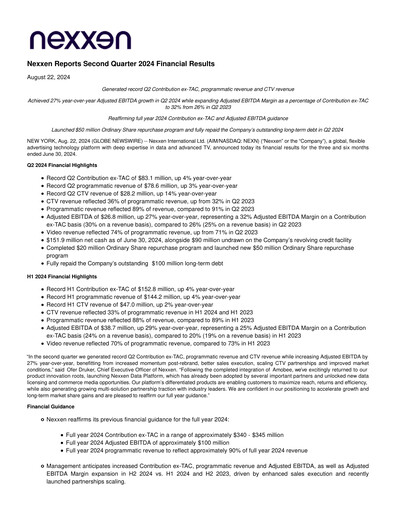 Thumbnail Nexxen Financial Report 2024-q2