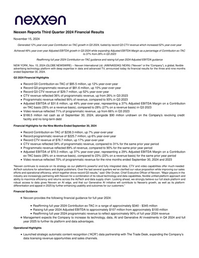 Thumbnail Nexxen Financial Report 2024-q3
