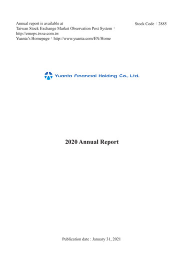 Thumbnail Yuanta Financial Holding Annual Report 2020
