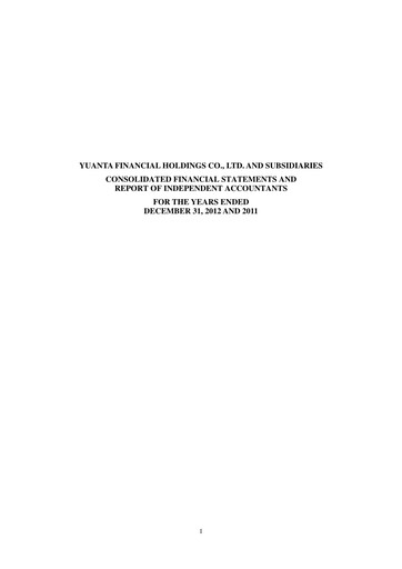 Thumbnail Yuanta Financial Holding Financial Statement 2012