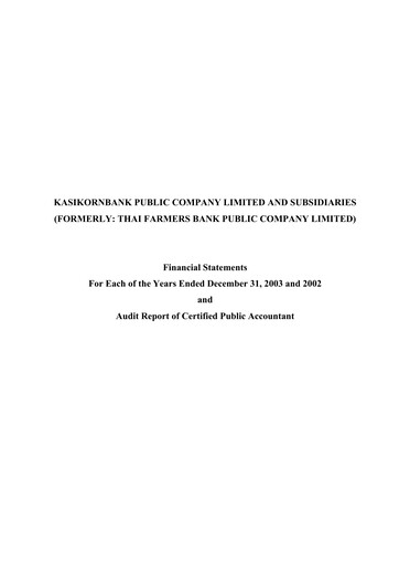 Thumbnail Kasikornbank Financial Statement 2003