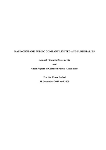 Thumbnail Kasikornbank Financial Statement 2009