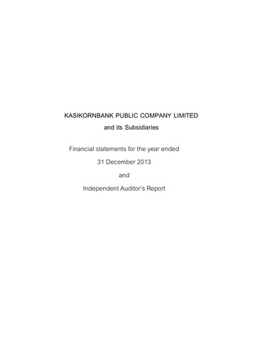 Thumbnail Kasikornbank Financial Statement 2013