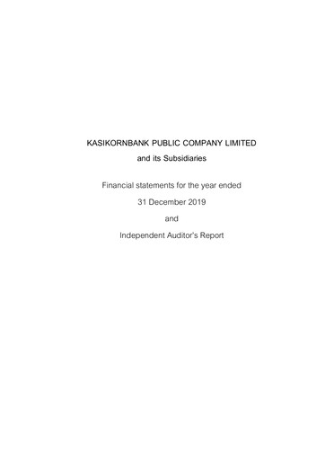 Thumbnail Kasikornbank Financial Statement 2019