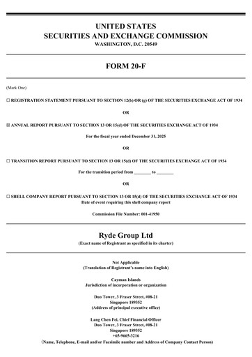Thumbnail Ryde Group Annual Report 2025