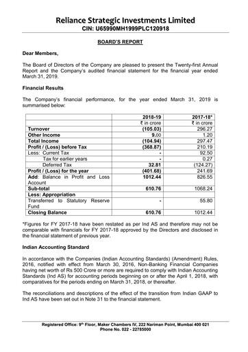 Thumbnail Jio Financial Services Annual Report 2018-2019
