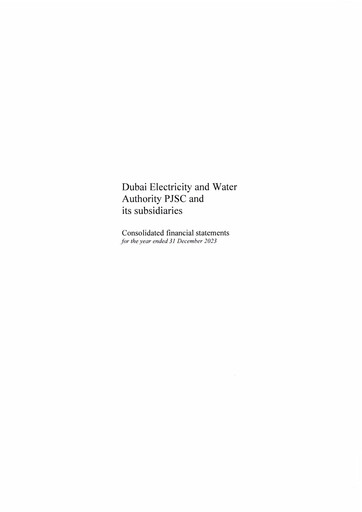 Vorschaubild Dubai Electricity and Water Authority (DEWA) Finanzmitteilung 2023