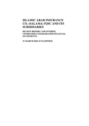 Thumbnail Islamic Arab Insurance Financial Statement 2024