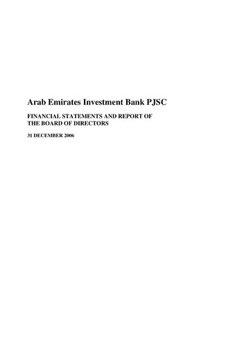 Miniature Emirates Investment Bank Rapport annuel 2006