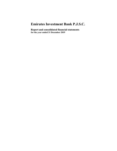 Miniature Emirates Investment Bank Rapport annuel 2019