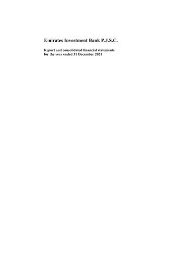 Miniature Emirates Investment Bank Rapport annuel 2021