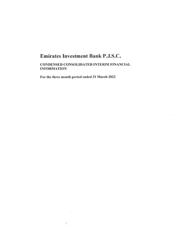 Thumbnail Emirates Investment Bank Quarterly Report 2022-q1