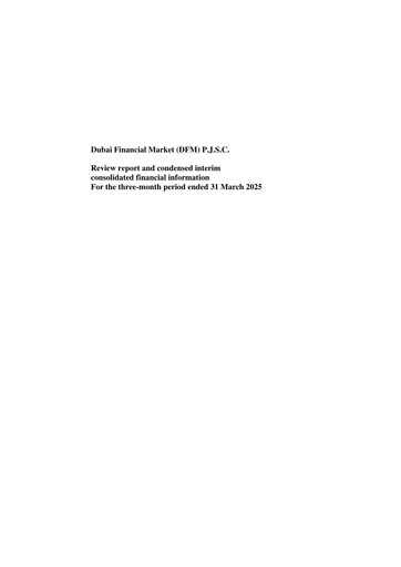 Thumbnail Dubai Financial Market (DFM) Quarterly Report 2025-q1