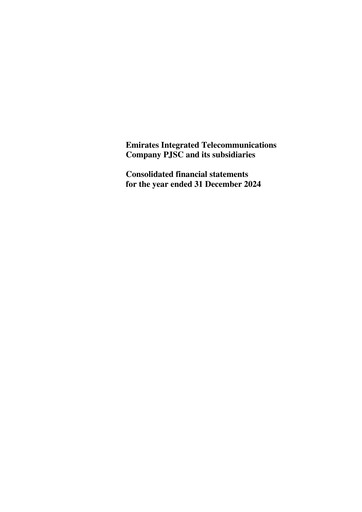 Thumbnail Emirates Integrated Telecommunications Company Financial Statement 2024