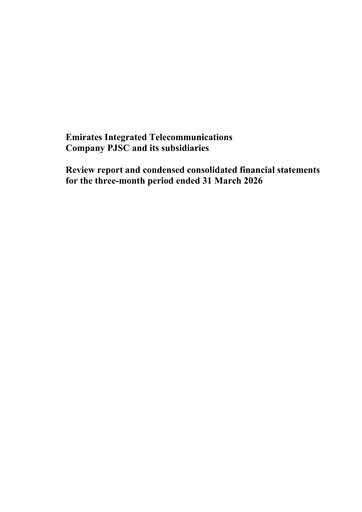 Thumbnail Emirates Integrated Telecommunications Company Quarterly Report 2026-q1