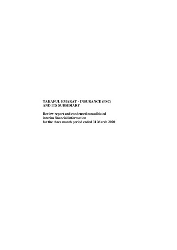 Vorschaubild Takaful Emarat - Insurance Quartalsbericht 2020-q1