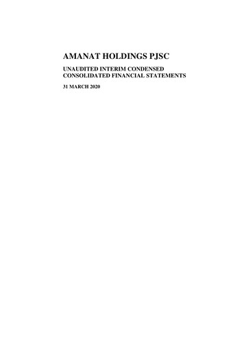 Thumbnail Amanat Holdings Financial Statement 2020-q1