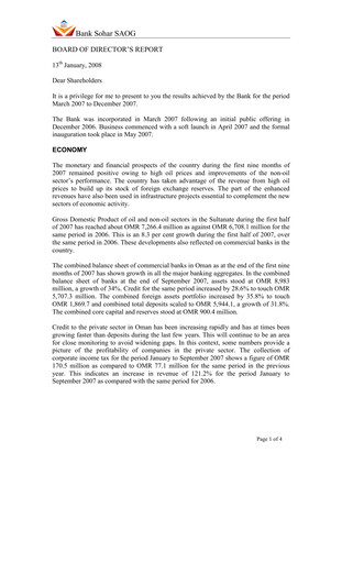 Thumbnail Sohar International Bank Financial Statement 2007