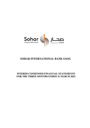 Thumbnail Sohar International Bank Quarterly Report 2023-q1